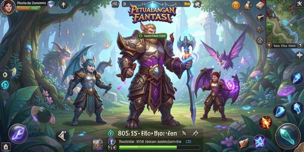 Screenshot gameplay <strong>8055</strong> menampilkan pertempuran epik dan lingkungan yang kaya.