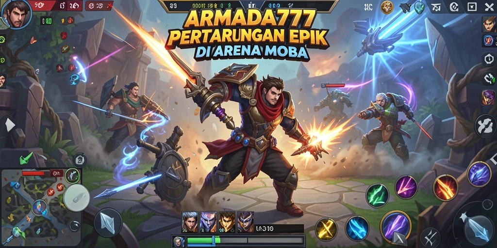 Tampilan aksi seru dari permainan MOBA ARMADA777 yang penuh strategi.
