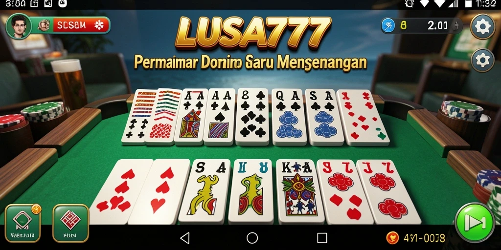 Screenshot gameplay seru dari LUSA777 menunjukkan aksi permainan Domino.