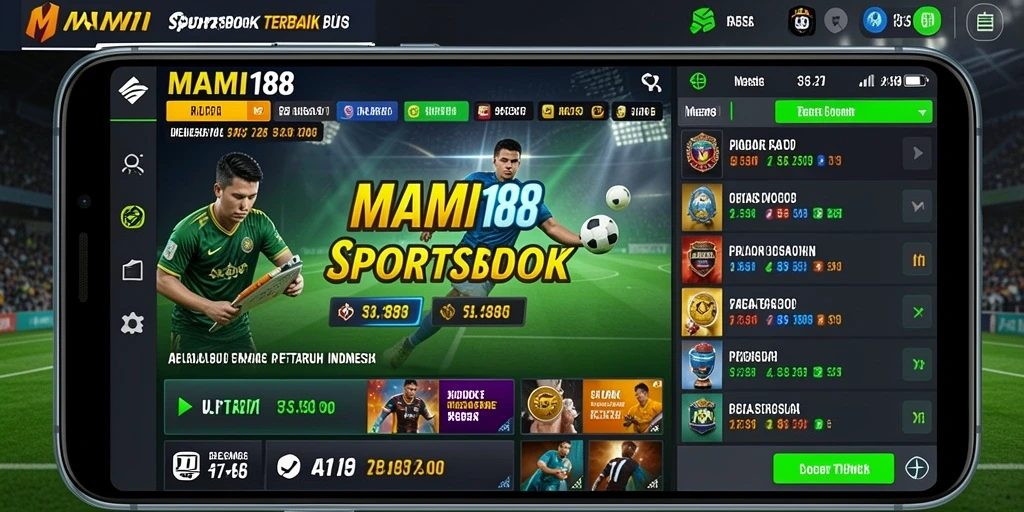 Screenshot utama MAMI188 menampilkan tampilan menarik dari layar taruhan olahraga.