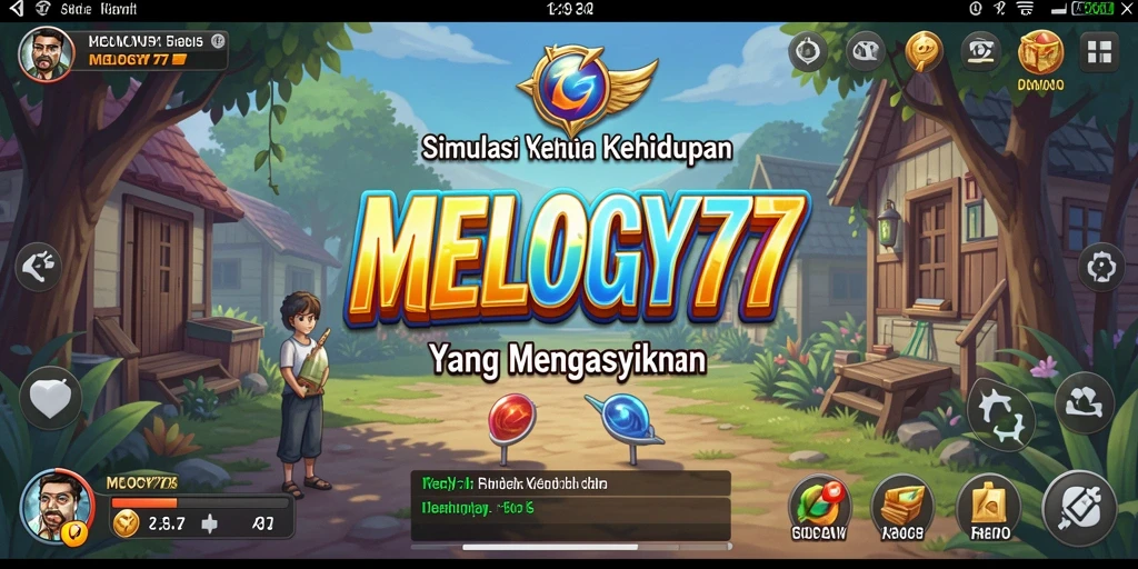 Tampilan gameplay MELODY77 yang menampilkan interaksi karakter.