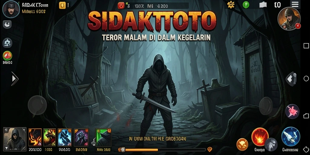 Screenshot gameplay SIDAKTOTO menampilkan suasana Horror yang mencekam.