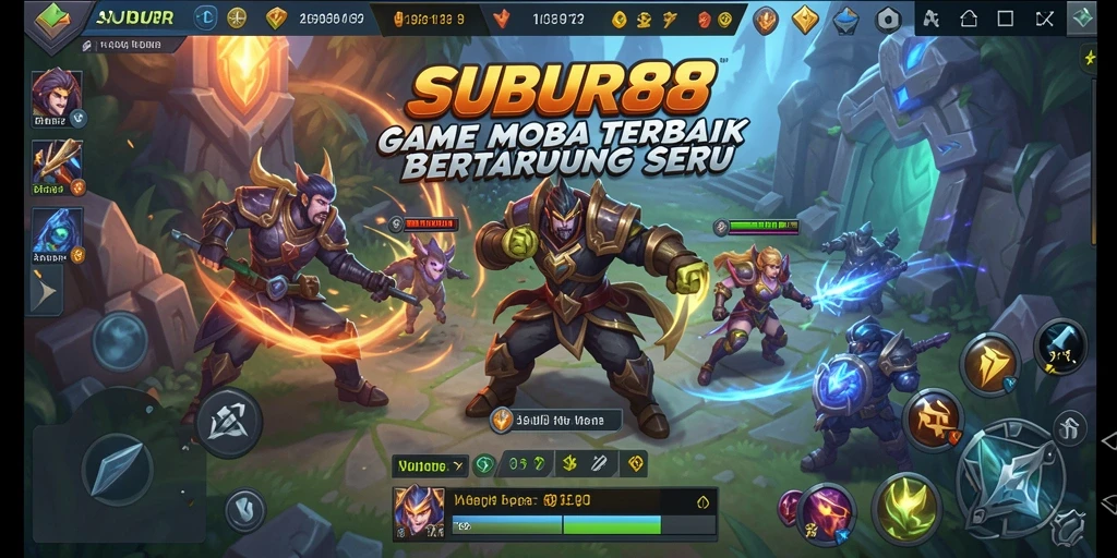 Tampilan gameplay seru dalam SUBUR88 saat pertarungan epik.